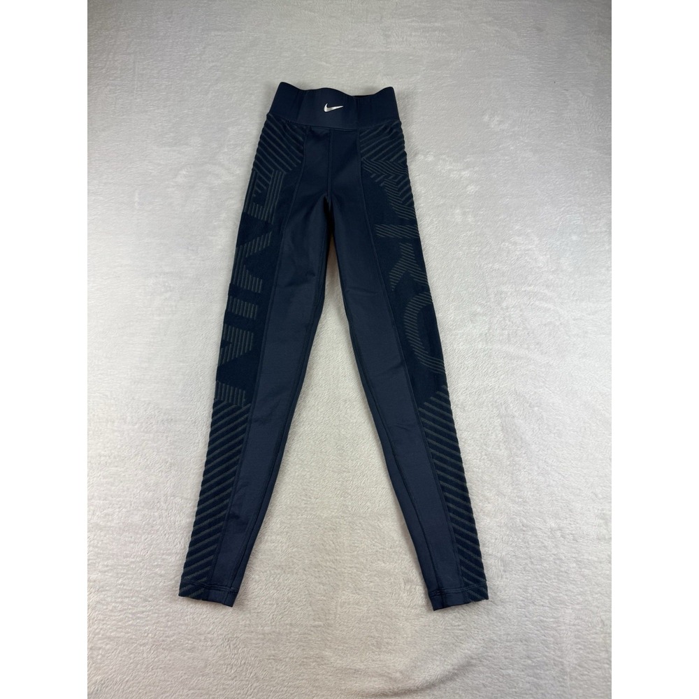 NIKE THERMA-FIT ADV Size XXS Womens Blue Stretch Pull On‎ Gym Athletic Leggings